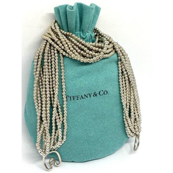 * Tiffany & Co 925 Sterling 10 Strand Torsade Necklace HEAVY 77.5 Grams 18\